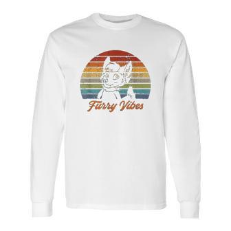 Retro Furry Fandom Furry Vibes Cute Owo Fursuit Long Sleeve T-Shirt | Favorety