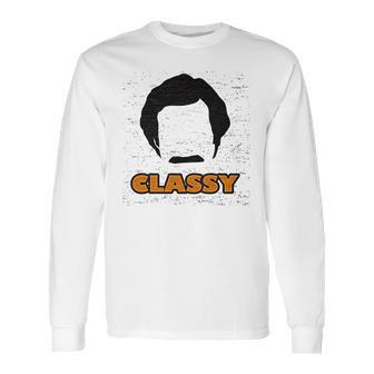 Ripple Junction Anchorman 2 Classy With Rons Hair Shape Long Sleeve T-Shirt | Favorety