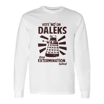 Ripple Junction Doctor Who Vote No To Daleks Adult Long Sleeve T-Shirt | Favorety