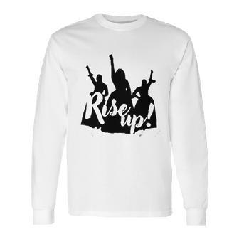 Rise Up Hamilton Young Scrappy Hungry Graphic Long Sleeve T-Shirt | Favorety