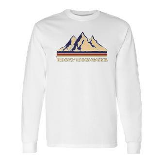 Rocky Mountains Retro Nature British Columbia Long Sleeve T-Shirt | Favorety CA