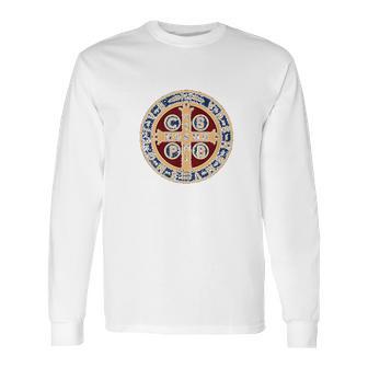 The Saint Benedict Medal Catholic Long Sleeve T-Shirt | Favorety UK