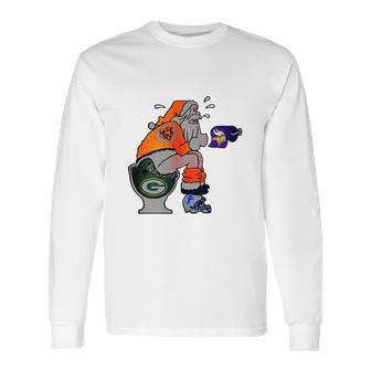 Santa Claus Chicago Bears Toilet Green Bay Packers Sweater Long Sleeve T-Shirt | Favorety