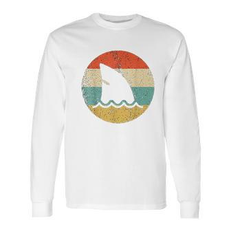 Shark Fin Retro Style Shark Long Sleeve T-Shirt | Favorety AU