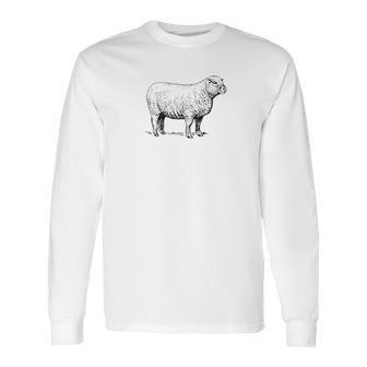 Sheep Simple Logo Long Sleeve T-Shirt | Favorety