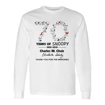 Snoopy 70Th Anniversary 1950 2020 Charles M Schulz Thank You T-Shirt Long Sleeve T-Shirt | Favorety AU