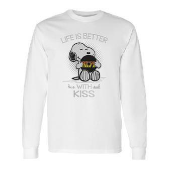 Snoopy Life Is Better With Kiss Band Long Sleeve T-Shirt | Favorety CA