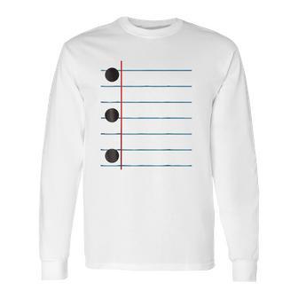 Three Hole Punch College Ruled Paper Costume Long Sleeve T-Shirt | Favorety AU