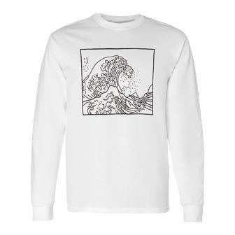 Casual Graphic Tsunami Long Sleeve T-Shirt | Favorety AU