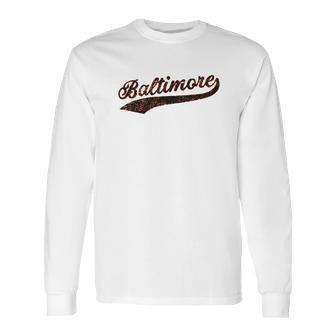 Ugp Campus Apparel Hometown Baseball Script Hometown Long Sleeve T-Shirt | Favorety UK