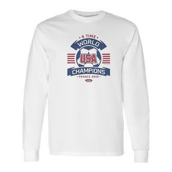 Us Soccer Fans 4 Time World Champs Soft Style Long Sleeve T-Shirt | Favorety DE