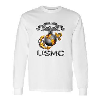 Usmc Semper Fidelis Long Sleeve T-Shirt | Favorety