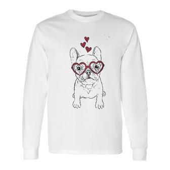 Valentine Puppypierre The French Bulldog Triblend Long Sleeve T-Shirt | Favorety CA