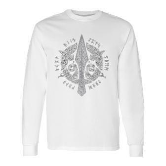 Viking Spear Odin Raven Knot Scandinavian Runes Long Sleeve T-Shirt | Favorety AU