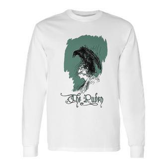 Vintage Edgar Allen Poe Raven Long Sleeve T-Shirt | Favorety