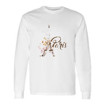 Vintage Paris I Love Travel Wanderlust Eiffel Tower Long Sleeve T-Shirt | Favorety UK