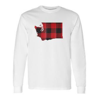 Washington State Seattle Flannel Plaid Long Sleeve T-Shirt | Favorety AU