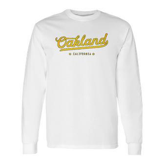 Yellow Vintage Retro Oakland California Bay Area Long Sleeve T-Shirt | Favorety DE