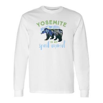 Yosemite National Park Half Dome Bear Long Sleeve T-Shirt | Favorety AU