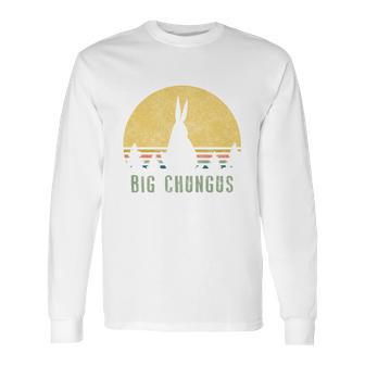 Big Chungus Funny Gift Retro Vintage Sunset Meme Video Game Gift Long Sleeve T-Shirt | Favorety UK