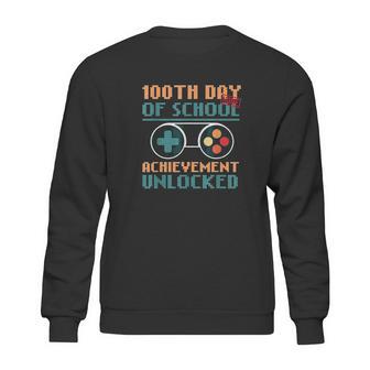 100Th Day Of Homeschool For Gamers Achievement Unlocked Sweatshirt | Favorety UK