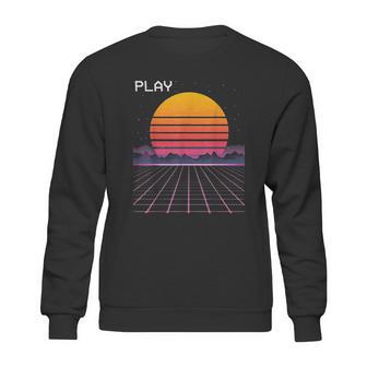 80S Grid Sunset Vaporwave Synthwave Outrun Sweatshirt | Favorety CA