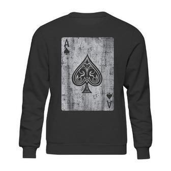 Ace Of Spades Card Gambling Poker Vintage Graphic Sweatshirt | Favorety UK