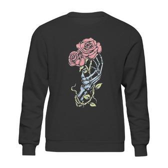 Aesthetic Skeleton Hand Rose Pastel Goth Dark Gothic Sweatshirt | Favorety AU