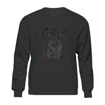 Angry Gorilla Graphic Ape Cigar Smoking Monkey Sweatshirt | Favorety UK