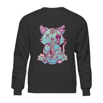 Anime Aesthetic Pastel Goth Ramen Noodle Cat Gifts Sweatshirt | Favorety AU