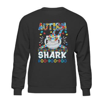 Autism Shark Doo Doo Doo Autism Awareness Puzzle Pieces Graphic Design Printed Casual Daily Basic Sweatshirt | Favorety AU