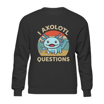 I Axolotl Questions Shirt Kids Blue Salamander Plush Axolotl Sweatshirt | Favorety