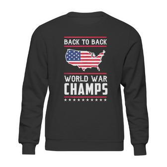 Back To Back Undefeated World War Champs Graphic Design Printed Casual Daily Basic Sweatshirt | Favorety CA