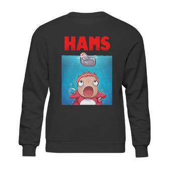 Bakugou Anime Ponyo On The Cliff Hams Parody Jaws Sweatshirt | Favorety UK