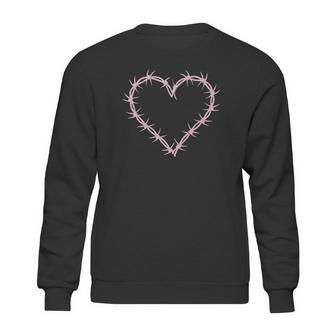 Barbed Wire Heart Grunge Punk Pastel Goth Aesthetic Egirl Sweatshirt | Favorety DE