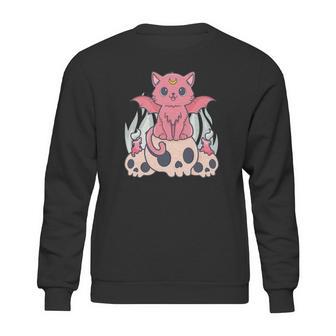 Bat Cat Kawaii Pastel Goth Cute Skulls Gift Cat Lover Sweatshirt | Favorety UK