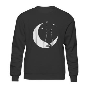 Black Cat On The Crescent Moon By The Starlight Sweatshirt | Favorety