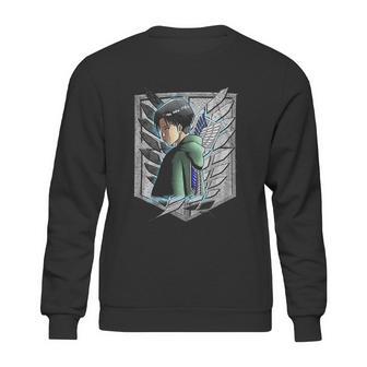 Black Haired Male Anime Character Eren Yeager Mikasa Ackerman Attack On Titan Sweatshirt | Favorety DE