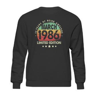 Born In March 1986 Vintage Limited Edition 35Th Birthday Sweatshirt | Favorety UK