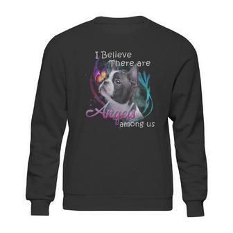 Boston Terrier I Believe There Are Angels Among Us Shirt Sweatshirt | Favorety AU