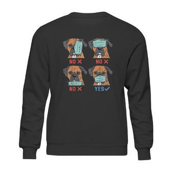 Boxer Face Funny Social Distancing Dog Gift Sweatshirt | Favorety AU