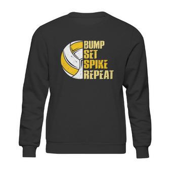 Bump Set Spike Repeat Volleyball Funny Graphic Design Printed Casual Daily Basic Sweatshirt | Favorety UK