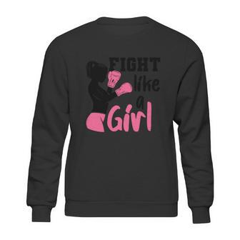 Cancer Fight Like A Girl Pink Ribbon Breast Cancer Graphic Design Printed Casual Daily Basic Sweatshirt | Favorety AU