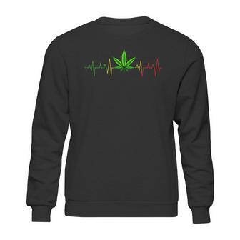 Cannabis Heartbeat Weed Marijuana Pot Ganja Leaf Stoner Sweatshirt | Favorety UK