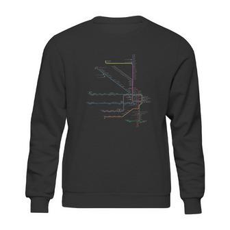 Chicago L Map Cta Elevated L Train Metro Transit Sweatshirt | Favorety UK