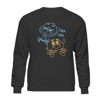 Cn The Amazing World Of Gumball & Darwin Neon Outline Sweatshirt | Favorety DE