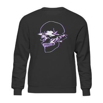 Creepy Cool Egirl Eboy Pastel Goth Vaporwave Glitch Skull Sweatshirt | Favorety