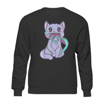 Creepy Kawaii Anime Cat Horror Pastel Goth Sweatshirt | Favorety