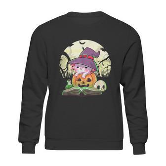 Cute Axolotl Halloween Costume Pumpkin Pastel Goth Graphic Design Printed Casual Daily Basic Sweatshirt | Favorety AU