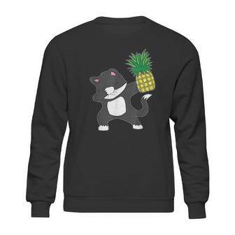 Dabbing Kitty Cat Pineapple Aloha Beach Hawaiian Dance Sweatshirt | Favorety UK